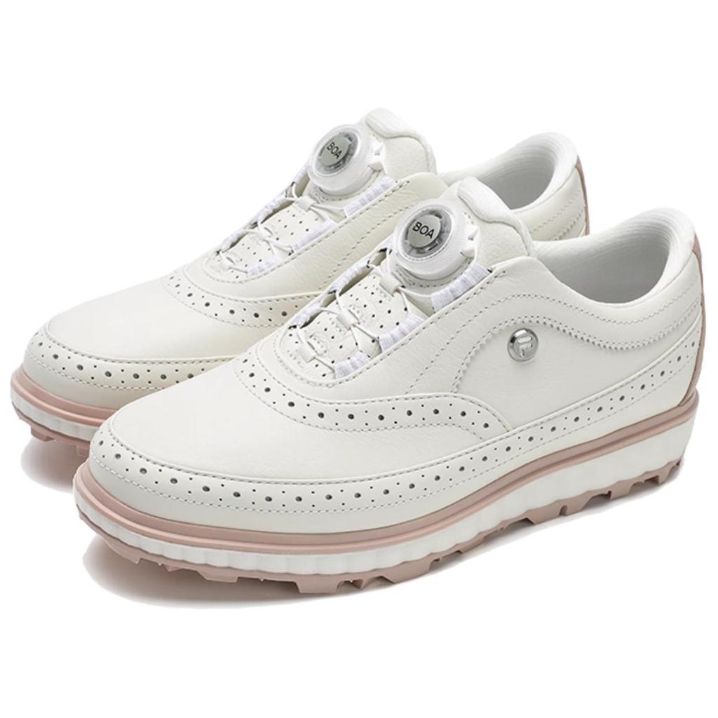 Fila Noble Fashion Simple Sports Comfortable Soft Spikes Wear-Resistant Non-Slip Low-Top Golf Shoes Kids Golf Shoes White A12W511709FWM