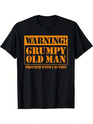 Regular-Fit Griesgrämiger Alter Mann T-Shirt | Familien-T-Shirt für Großväter Väter Dick