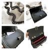 Women PU Vegan Leather Fashion Square Small Bag Ladies Pleated Quilted Metal Lock Flap Cover Long Chain Shoulder Crossbody Handbags
