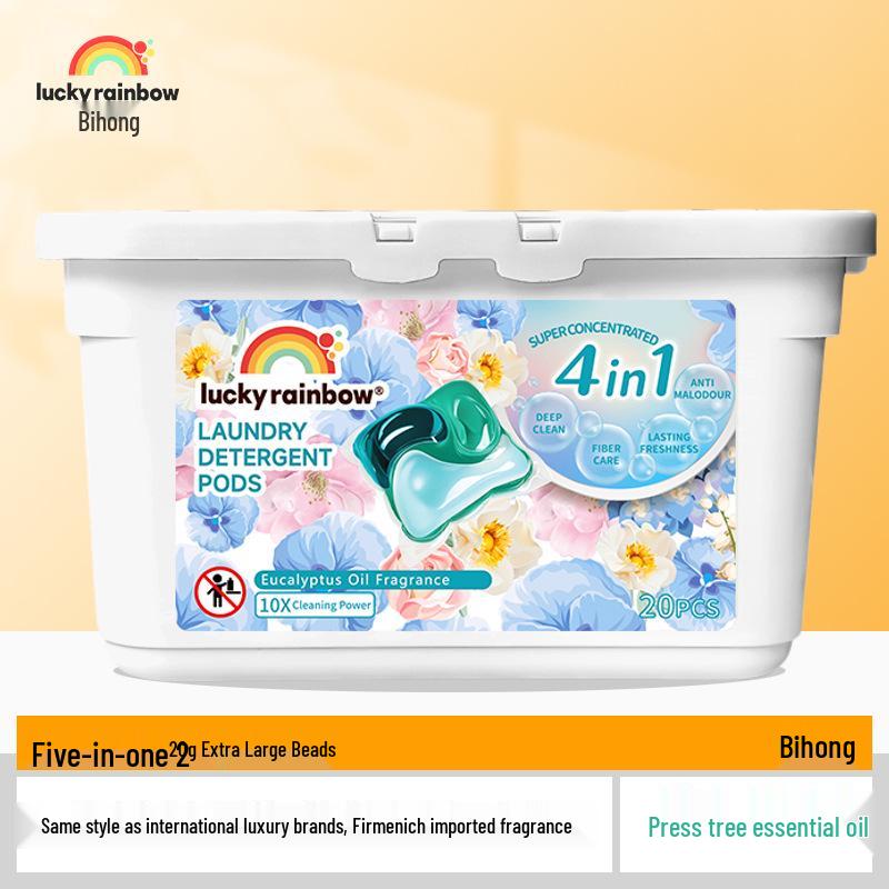 International Brand Antibacterial Laundry Pods with Soft Lasting Fragrance, 20g Scent Beads, Large Weight
