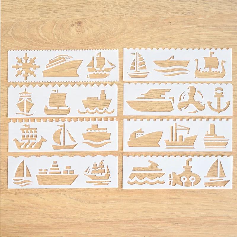Fromthenon 8-teiliges Set Zahlen Buchstaben Pflanzen Malvorlage Prägung Do-It-Yourself Journal Vorlage Schablonen Für Scrapbooking Planer