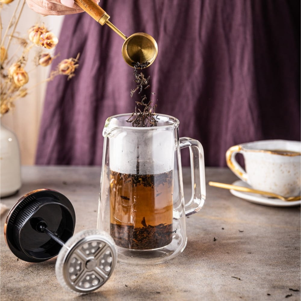 Kávovar/konvice na čaj 0,35 l French Press růžové zlato KLAUSBERG KB-7723