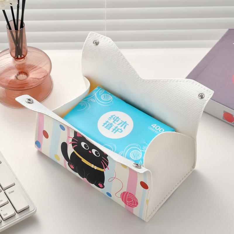 Dopamine Cartoon Tissue Box: Cute Pull-Out Storage for Home or Office