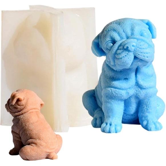 Cute Dog Silicone Mold, Yorkshire Candle Mold for Soap Soy Wax DIY Handcraft, Puppy Resin Mold for Bridesmaid Gift Wedding Party Home Dinner Festive