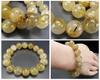 Gold Rutilated Quartz Milky Quartz Large Beads Prayer Bead Bracelet Natural Stone Size [Stone Street] Approx. 13mm+ Men's L+