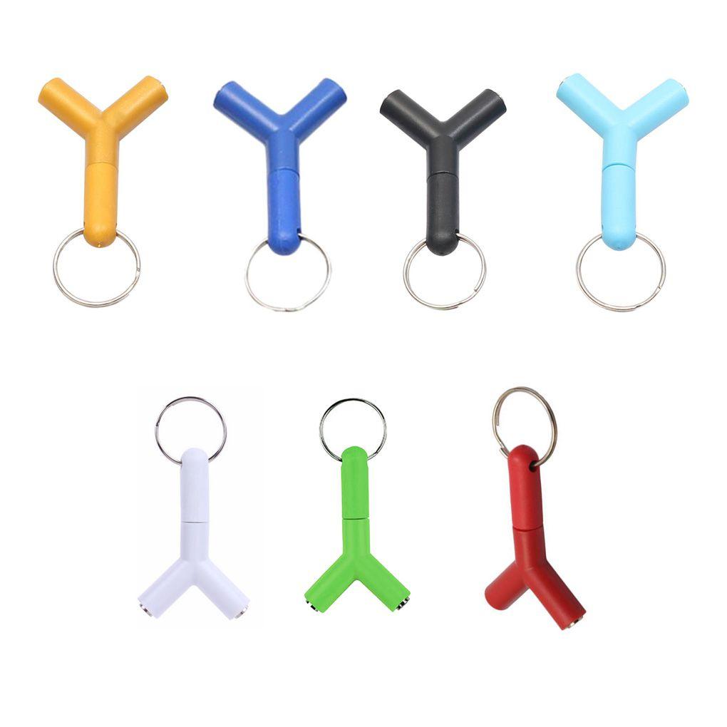 Divisor em Y de 3,5 mm Fone de Ouvido Jack Duplo Adaptador de Áudio Feminino Design de Chaveiro