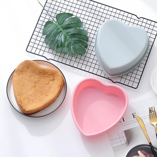 4/7/9/10 Inch Taartvorm Anti-aanbak Flexibele Siliconen Multifunctioneel Hartvormig DIY Broodbakvorm voor Keuken