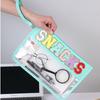 Waterproof PVC Makeup Bag with Embroidered Letter Patch - Large Capacity, Multi-functional for Toiletries & Coin Storage