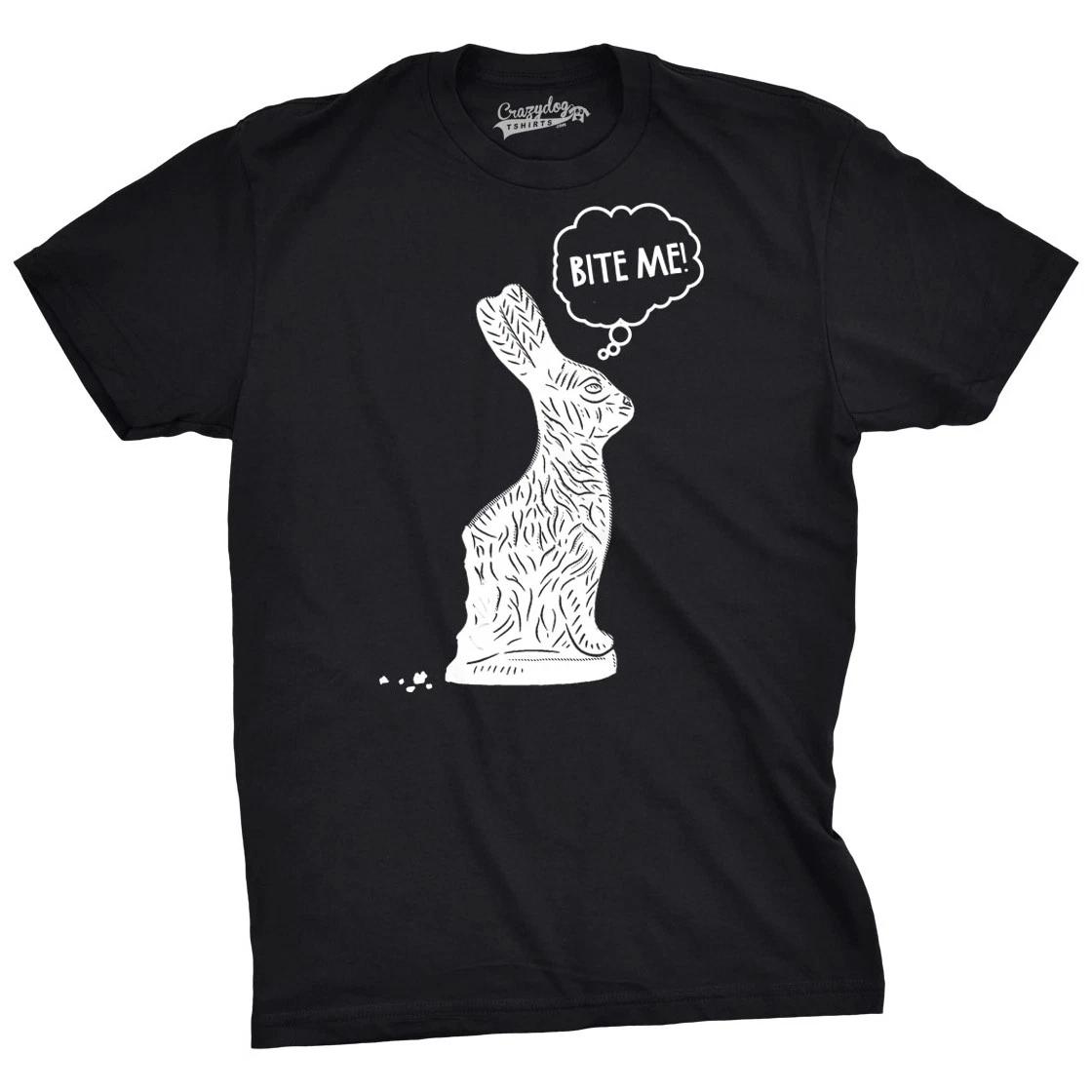 Mens Bite Me Chocolate Easter Bunny T Shirt Funny Sassy Candy Hilarious Tee M
