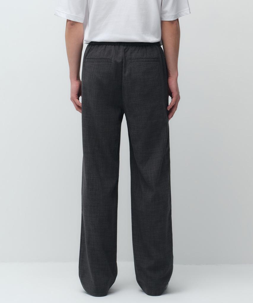 MUSINSA STANDARD Crinkle Linen-Like Wide Elastic Pants [Charcoal Gray]