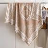 Fashionable Retro European-Style Flowery Large Square Scarf Double-Sided Women'S Imitation Cashmere Warm Scarf Simple And Versatile