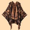 New Retro Cashew High-quality Jacquard Thickened Warm Shawl Women's Autumn and Winter Out Cold Cape