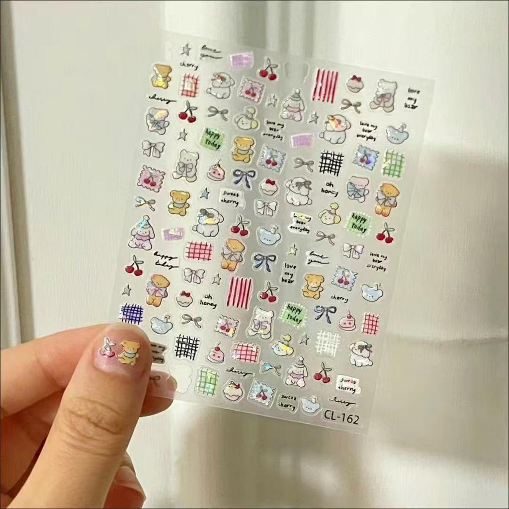 Cute Mini Cartoon Dog Cat 3D Relief Sticker UV-printed Bulging Decoration for Polaroid Camera CCD & Phone Case Girl's Nail Decal