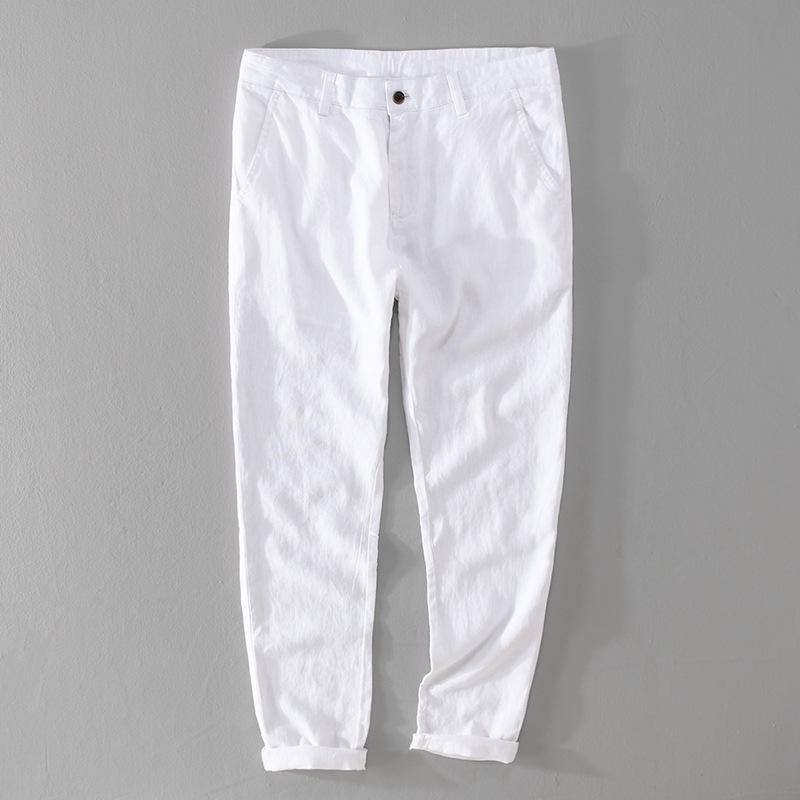 

Men s Comfortable Loose Linen Trousers - Casual Chinese Style Cotton Blend, 7407 32