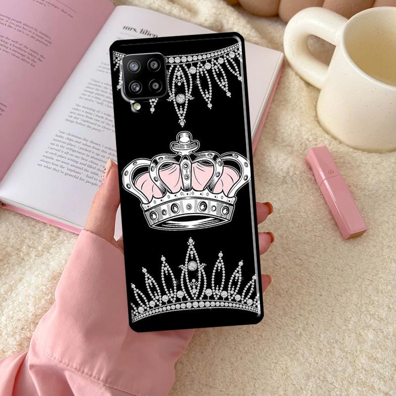 Queen King Crown For Samsung Galaxy A55 A35 A15 A32 A12 A22 A52 A54 A34 A14 A56 A36 A26 A16 A13 A53 A06 Case