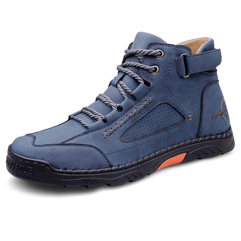 Men's Plus Size Martin Boots - Stylish High-Top Work Shoes for Autumn/Winter, Height-Boosting and Versatile for Outdoor Wear