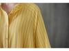 Frühling/Sommer 2023 Damen Übergröße Gestreiftes Lässiges Langes Kleid - Literarischer Stil, Lockere Passform, Schlankmachender Effekt