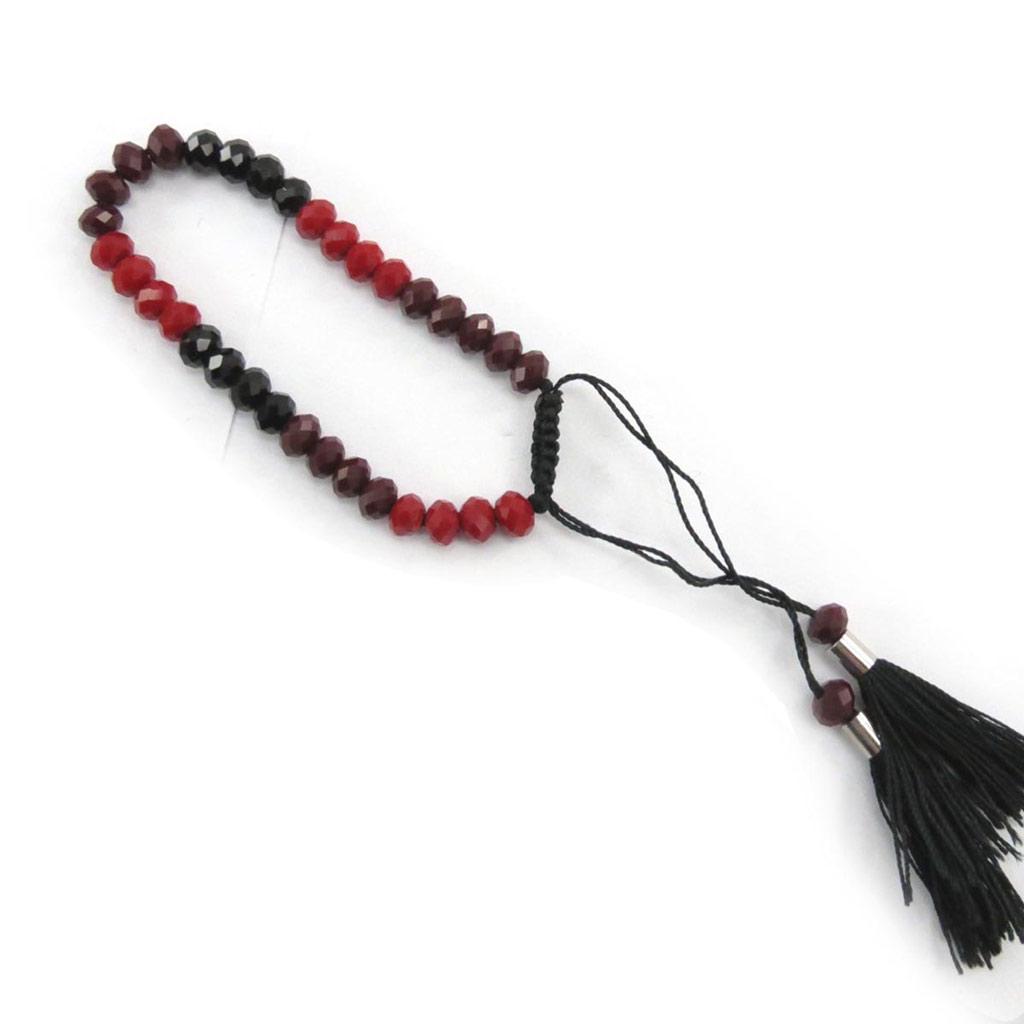 Les Trésors De Lily [J7702] - Ethnisch 'Shambhala' Armband rot braun schwarz