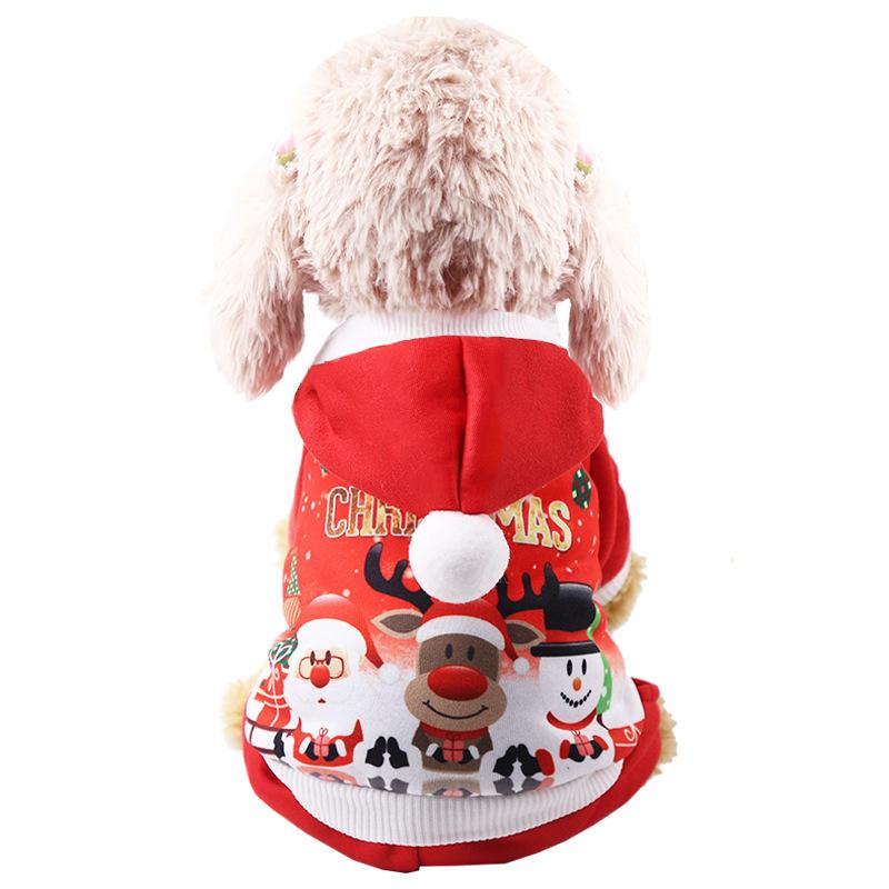 Four-legged section old snowman elk fleece sweater dog cat pet clothes autumn and winter supplies