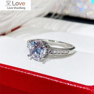 Trendy Female Wedding Rings with Round Shape Zirconia Chic Accessories for Party Engagement Ceremony Jewelry Wholesale