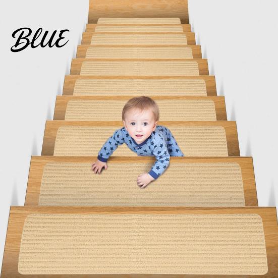 Self-adhesive Stair Treads Runners Rug Carpet Mat Steps Non-Slip for Wooden Safety Residue-free Self-Adhesive Indoor