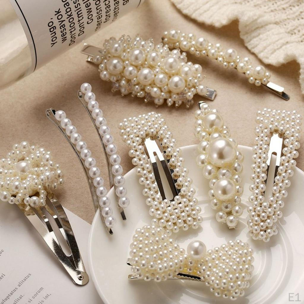 Pearls Hair Pin Barrettes Flower Brooch Lady Womens Jewelry Valentines Day Gifts