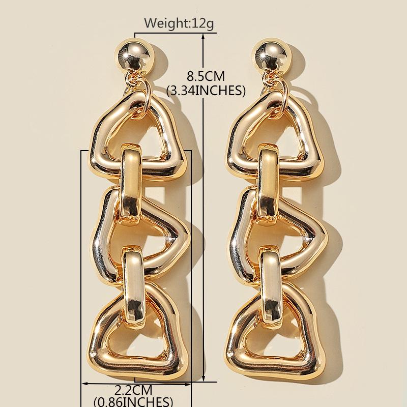 Retro Gold European & American Punk Style Women's Hoop Earrings