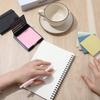 Sticky Note Stencil with 5 Types Stencils 3x3 Notes Holder Stencil Memo Sticky Note Holder Dispenser with Stencils Reble Notes Holders with Template
