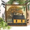 Rustic Solid Wood Picture Frames Wooden Wall Art Frame, Autumn Harvest Pumpkin Wheat Fall Decor, Memory Holder for Photos Farmhouse 2D Flat