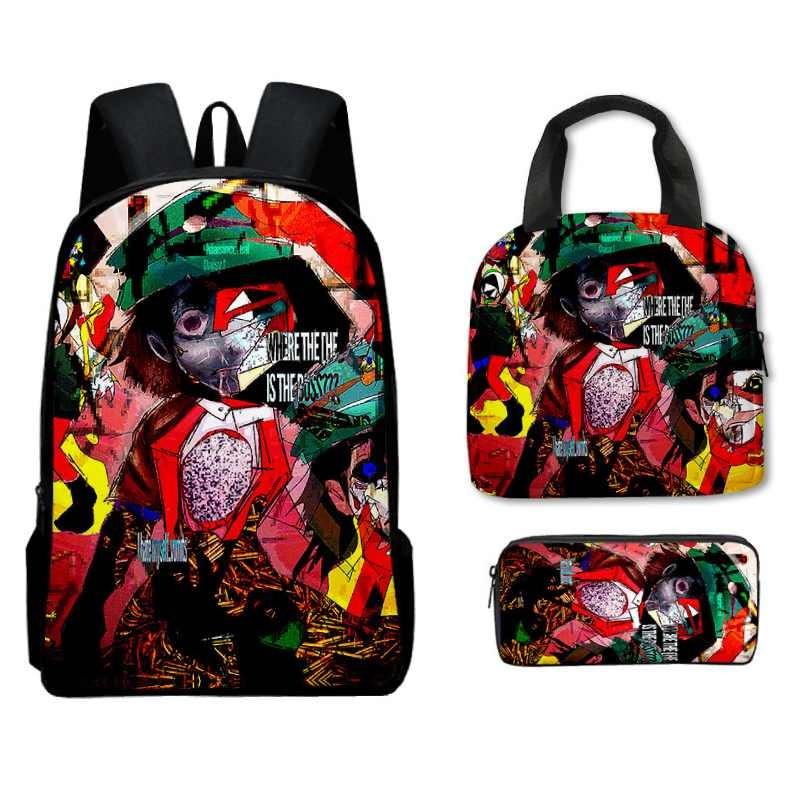 Dream Ena Bbq Pattern Childrens Backpack Lunch Bag Pen Case Set Schoolbag Gift