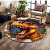 10 Stile HD 3D Dinosaurier-Druck Runder Teppich Bodenmatte Geeignet für Kinderzimmer-Dekoration Wohnzimmer Runde Teppiche für Geschenke
