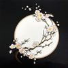 Flower Shaped Plum Blossom Applique Self-adhesive Embroideried Cloth Patches Exquisite Iron On Clothes Sticker Bag Decoration