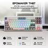 EPOMAKER TH87 Kabellose Mechanische Tastatur mit 10000mAh Benutzerdefinierter PBT RGB Gasket TKL Gaming Kompatibel Jade Akku, BT/2.4GHz/USB Kabelgebunden, Tenkeyless,