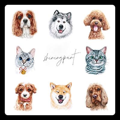 Dog Animal Tattoo Sticker Set, 1 Piece