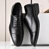 2025 New Dress Large Size Men's Shoes Brock Leather Shoes Lace-up Engraved Men's Business Wedding Shoes