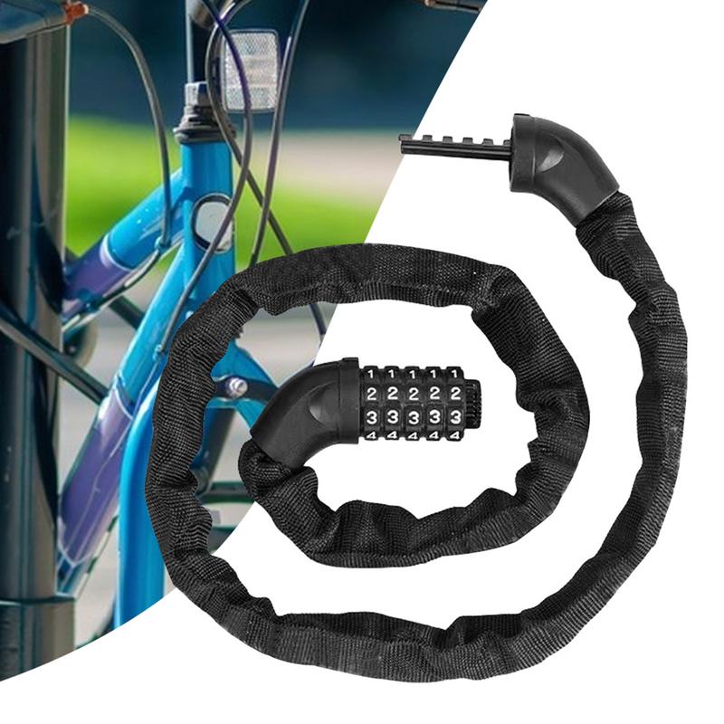 Für Fahrradschloss Kette Fahrradkettenschloss Diebstahlschutz Mit 5-stelligem zurücksetzbarem Hochsicherheits-Fahrrad-Passwort Für Motorräder Türen