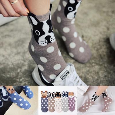 新品 Yutao Womens Vintage Knitting Cute Pattern Cotton Warm Winter Crew Socks