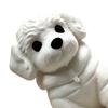3D-gedruckte sitzende Hundefigur, Mini-Hundestatue in Weiß für Schreibtischdekoration, Modernes Tierform-Ornament für Zuhause, Büro, Bücherregal