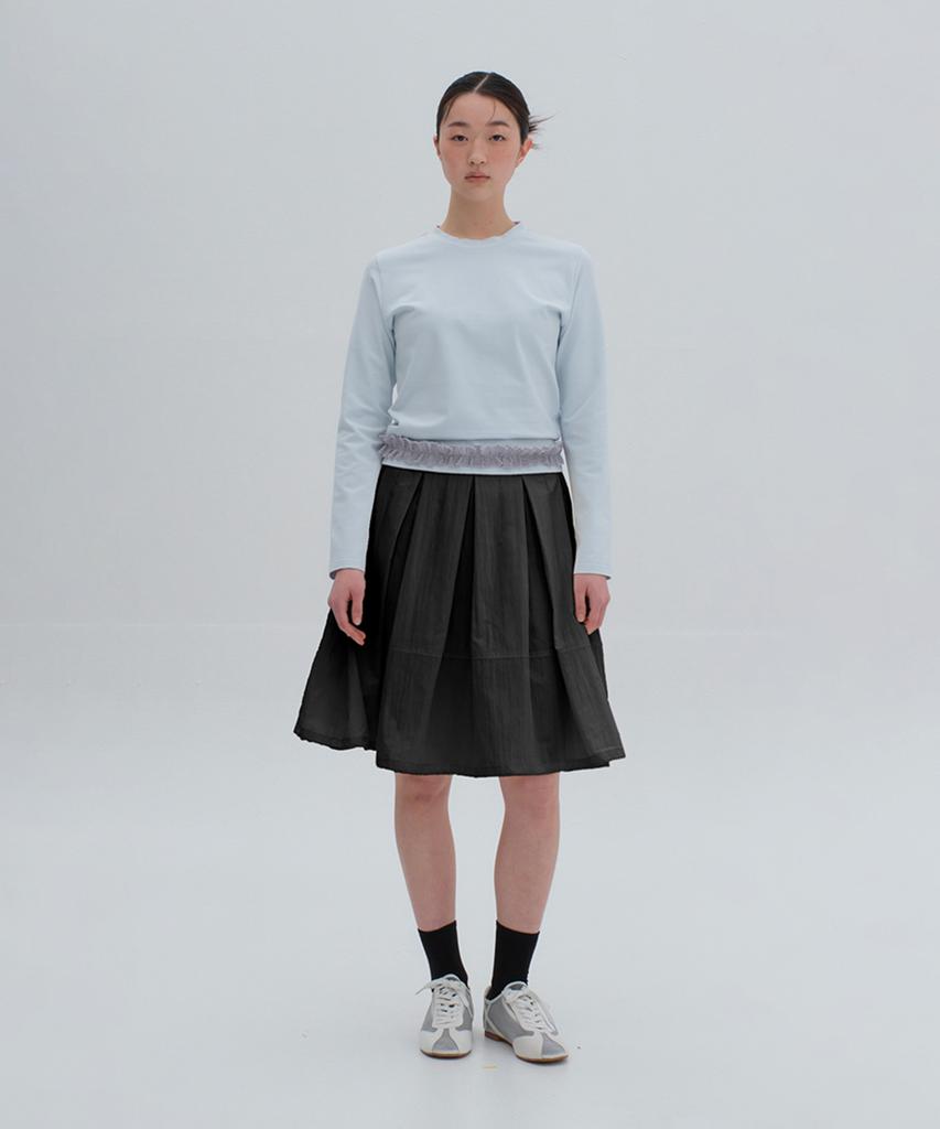 Lipeullegtibeulum Balloon Flare Midi Skirt (Black)