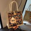 Rhombus linen handbag women's 2026 new souvenir bag fashionable women carrying small satchel when going out