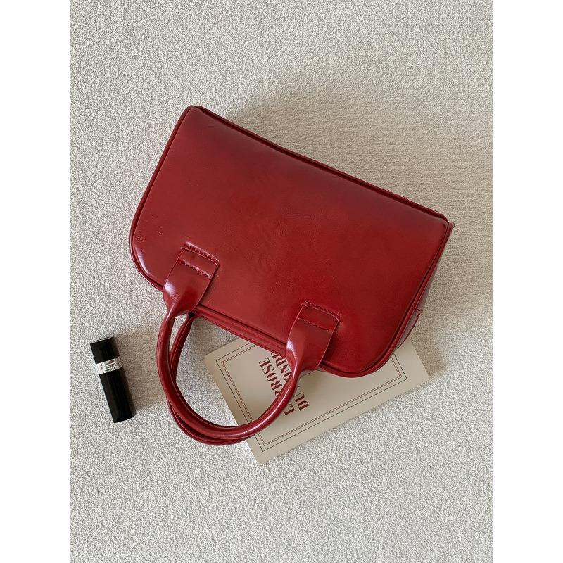 

Retro small handbag bag women s commuter handbag women s niche leather handbag красный