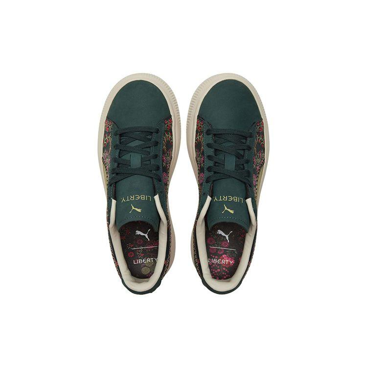 Puma Liberty of London X Suede Mayu Floral Green Olivine Womens Casual Shoes 382191-01