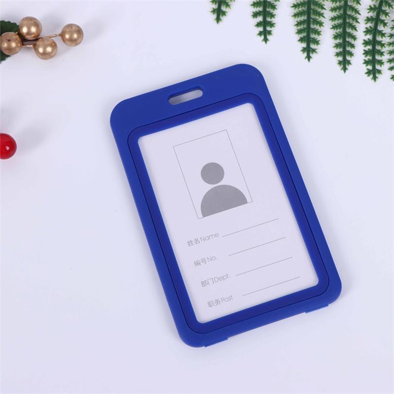 Plastic Double Sided Transparent Employees Work School Credential Badge Office Pass Id Card Holder Accessories Lanyard Decor