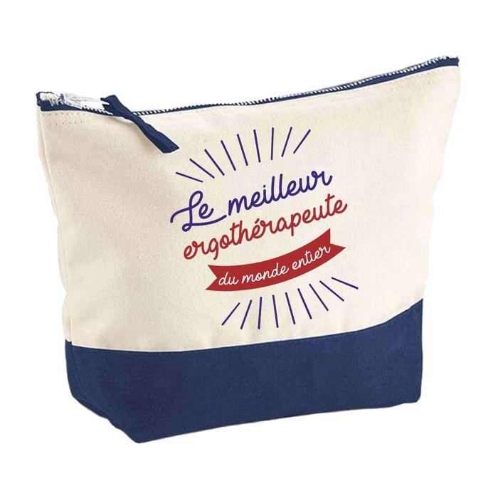 Trousse de maquillage - PLANETEE - Meilleur Ergothérapeute du monde - Grand format - Coton - Impression HD France