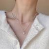 S925 Sterling Silver Korean-Style Olive Bead Clavicle Necklace for Women
