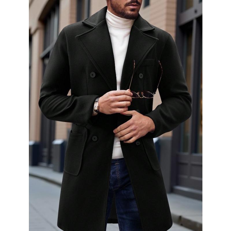 Autumn and Winter Men's Woolen Jacket Woolen Coat Casual Trench Coat