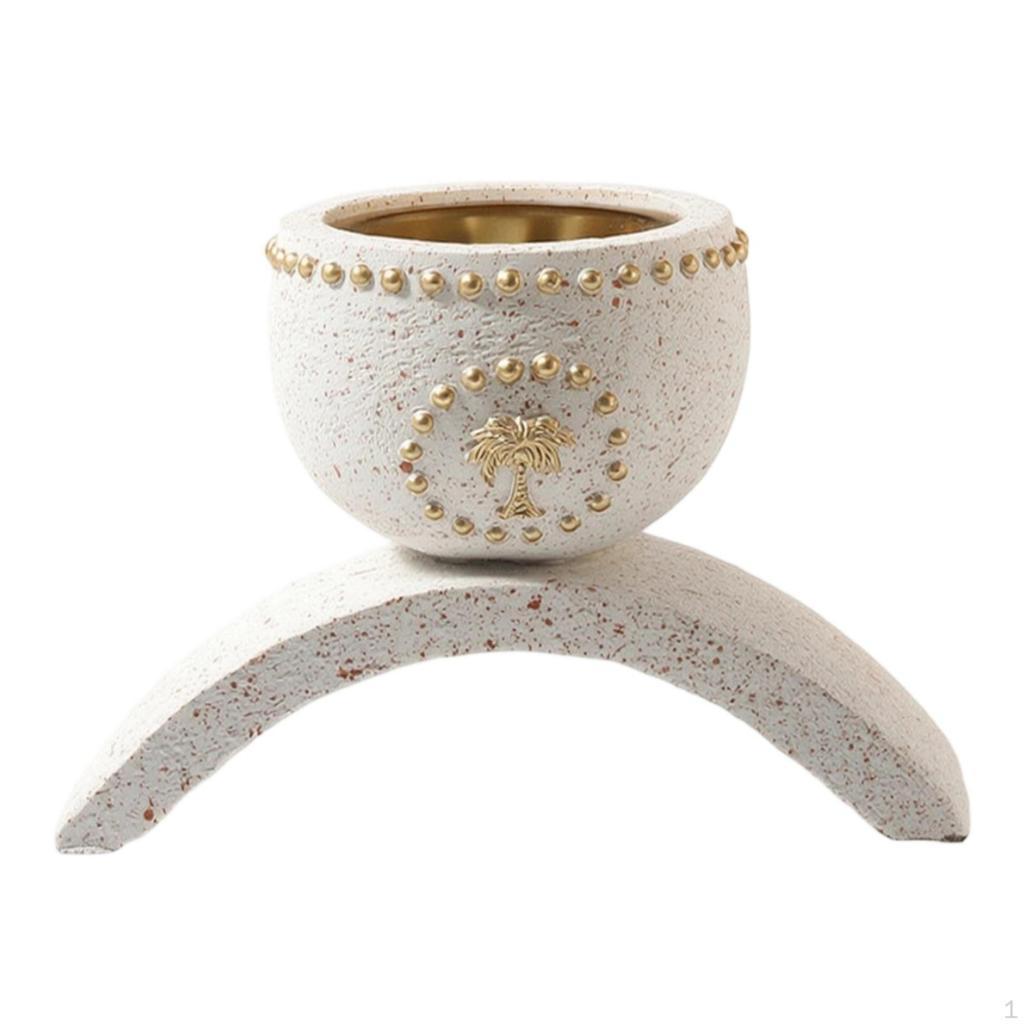 Resin Incense Holders with Metal Bowl Speckled Arched Scented Cone Burner Holder Sculptural Censer