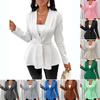 Mode Herbst Unifarben Jacken Damen Slim Texturiert Langarm Mäntel Damen Elegant Ein-Knopf Jacken Weiblich Damen