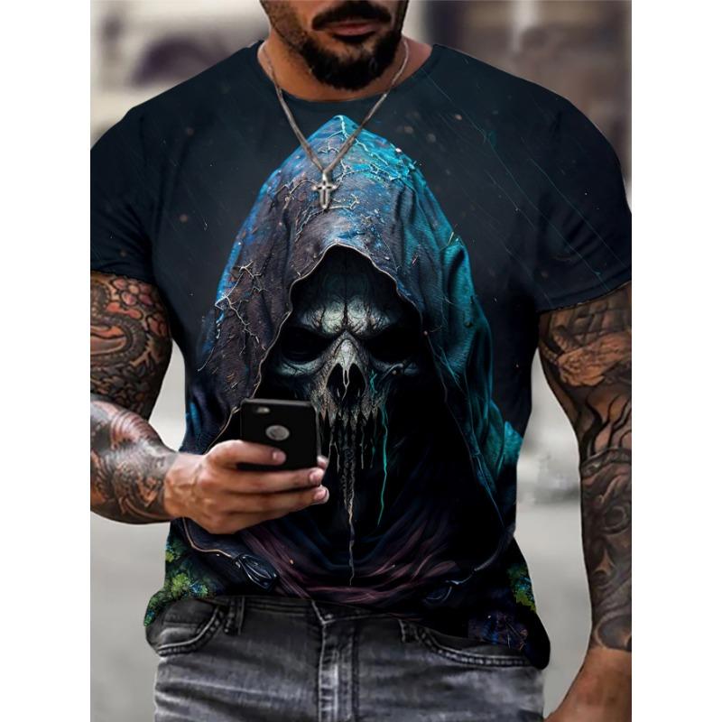 Pánské 3D digitální tričko se vzorem psa s evropským a americkým potiskem, s krátkým rukávem, letní, prodyšné, s kulatým výstřihem