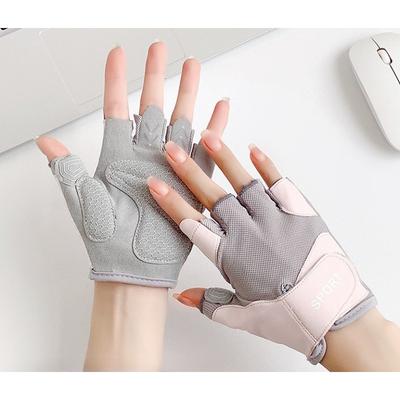 Fitness Women's Half Finger Gloves Anti Cocoon Outdoor Cycling Anti Slip Wear-resistant Rock Climbing Iron Rolling Skipping Rope Horizontal Bar